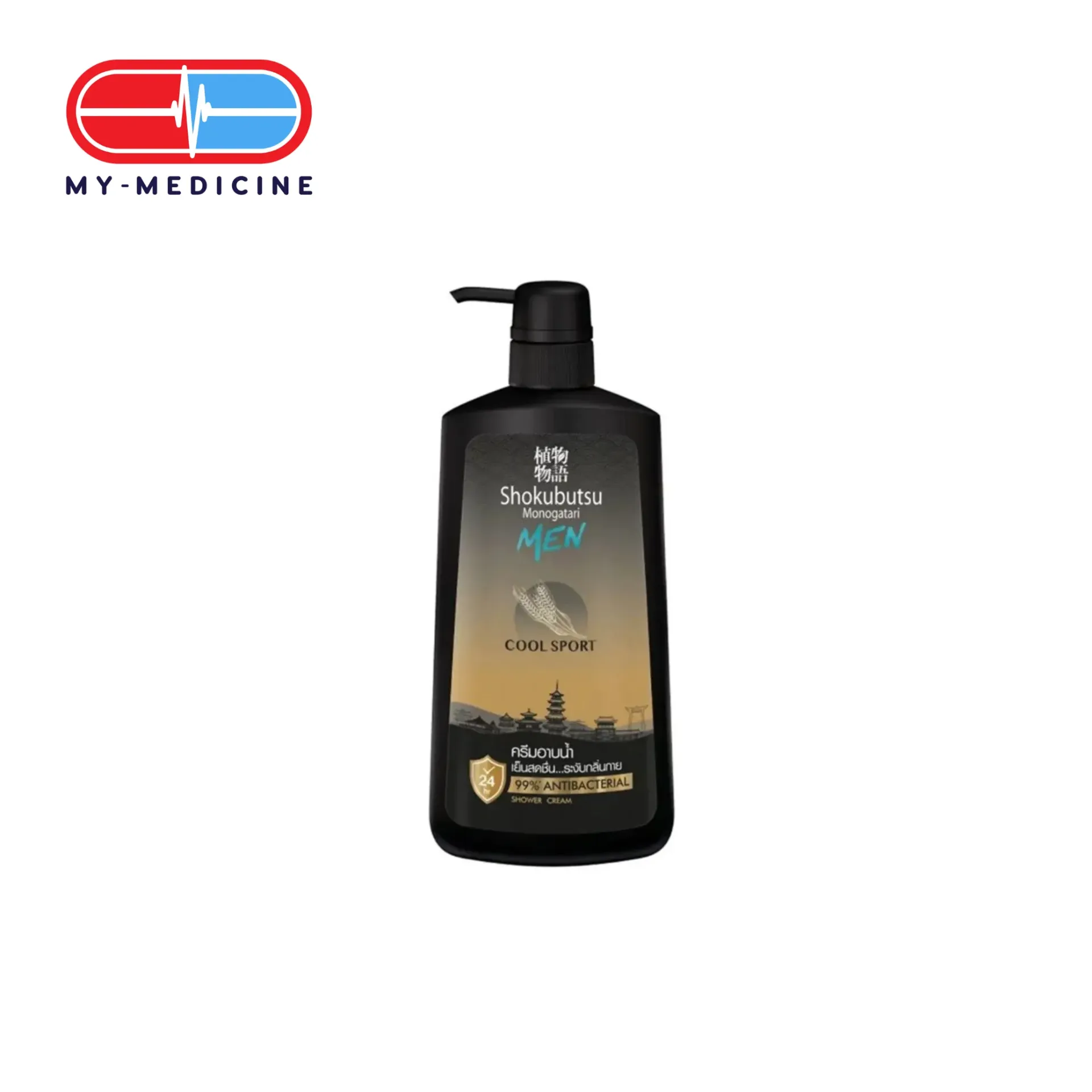 Shokubutsu Monogatari Men Cool Sport  Antibacterial Shower Cream 400ml